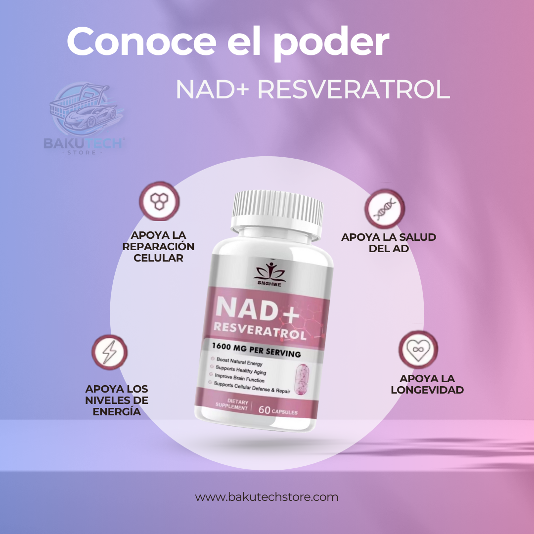 NAD+ Resveratrol 1600MG - 60 capsulas